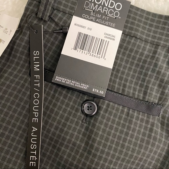 NEW Mondo Di Marco Black Slim Fit Mens Dress Pants - Picture 9 of 12